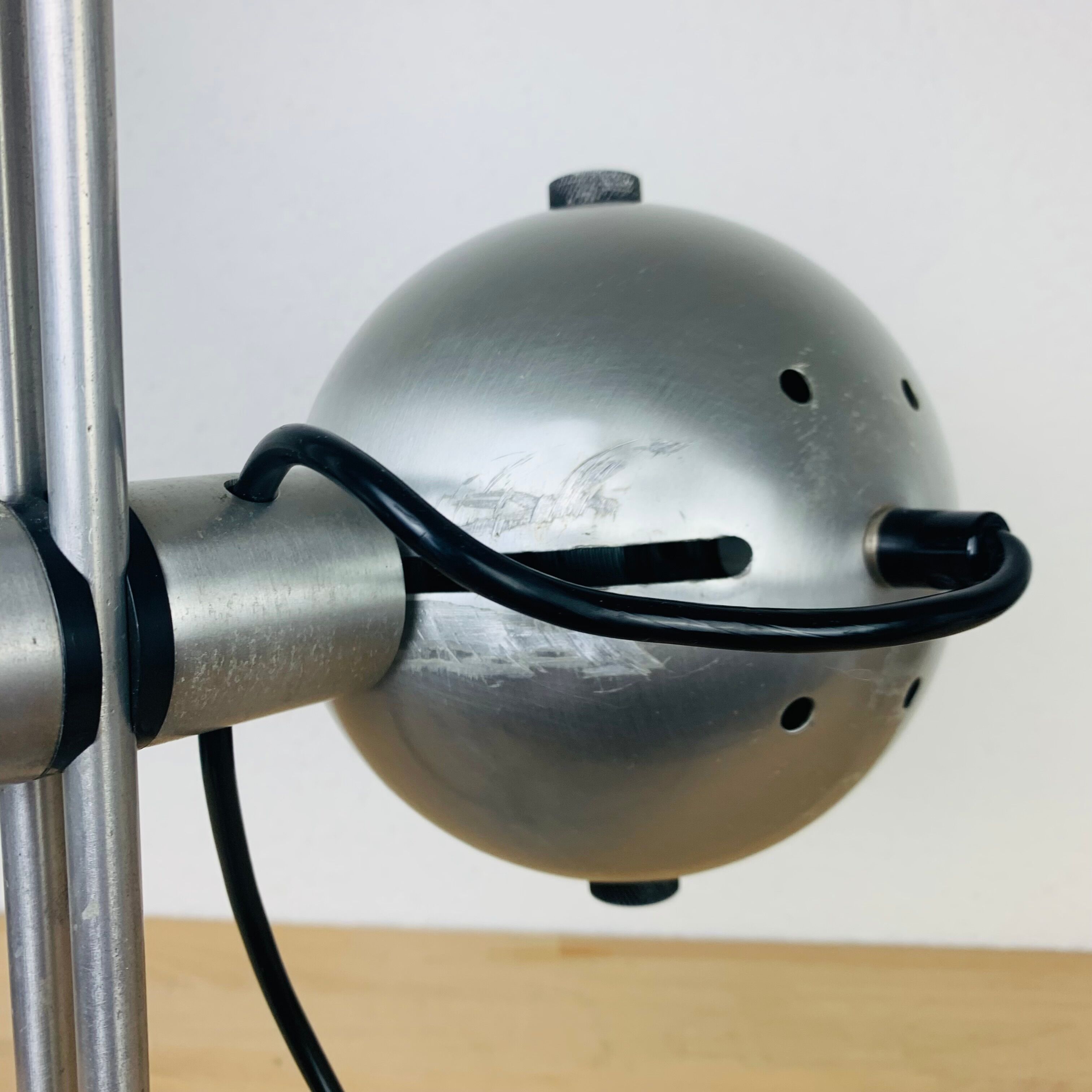 Spot lamp eyeball brushed aluminum 70s