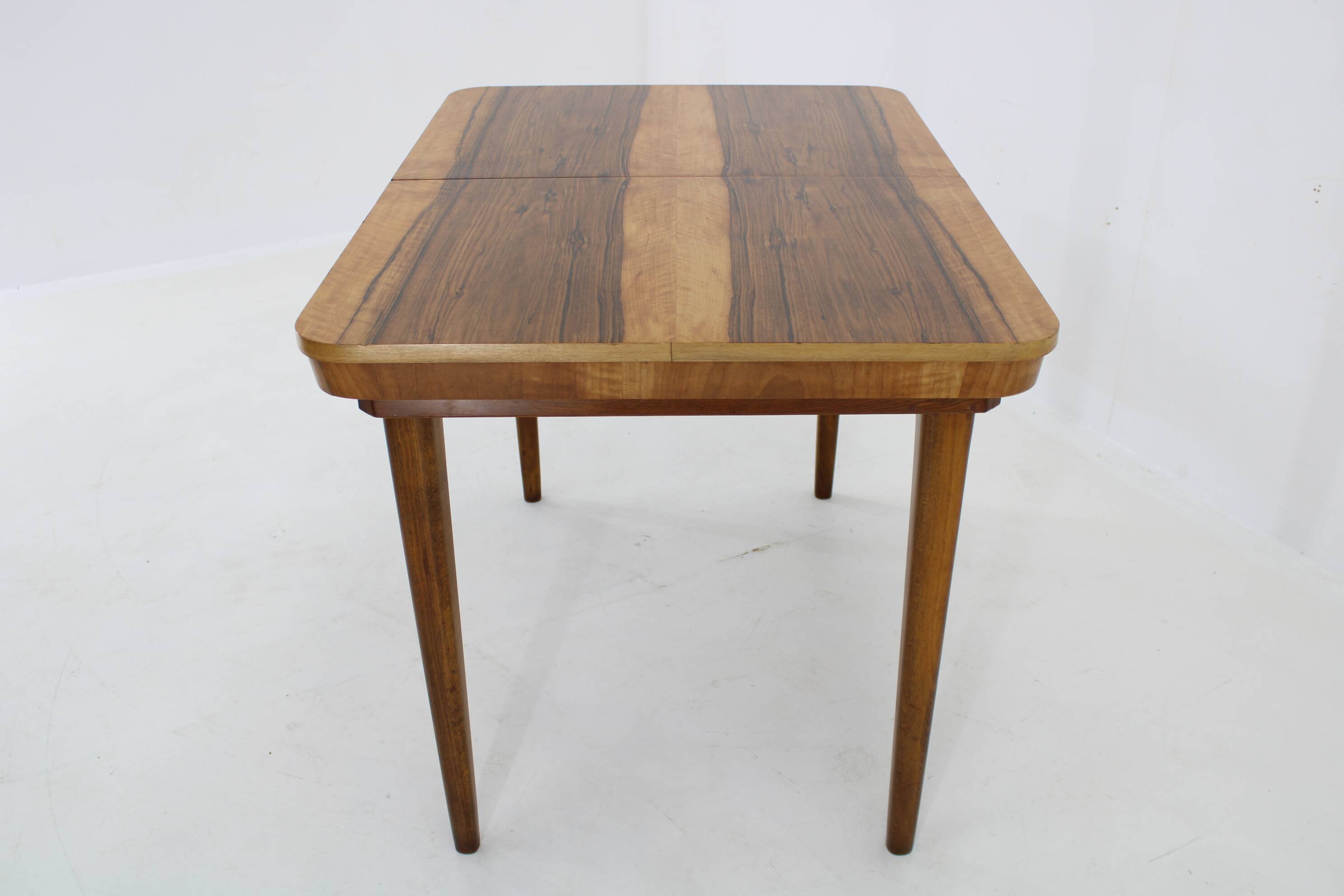 1940s Extendable Dining Table in Walnut, Czechoslovakia