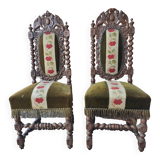Chaises sculptées style Henry II