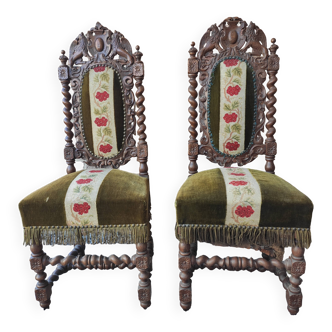 Chaises sculptées style Henry II