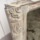 Old white mirror patinated 90x119cm
