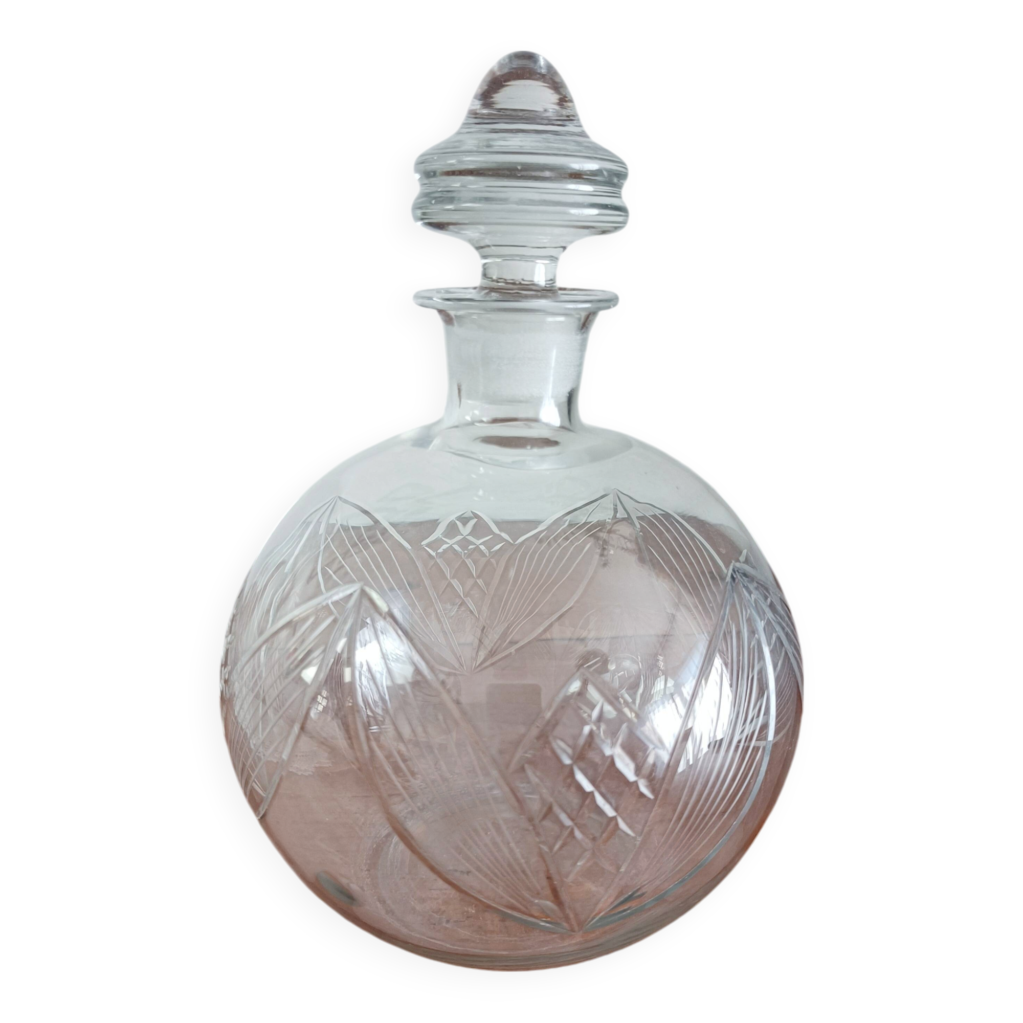 Carafe en verre gravé