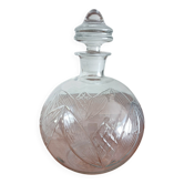 Engraved glass carafe