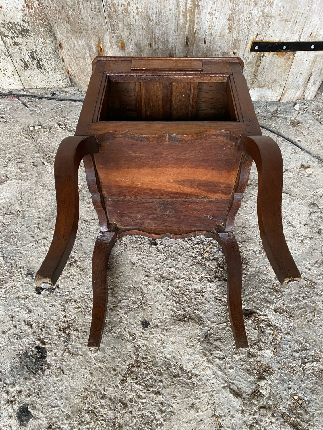 Louis XV Nightstand Table Wood Drawer + 19th Century Oak Vintage Case