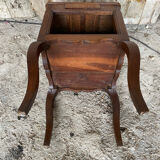 Louis XV Nightstand Table Wood Drawer + 19th Century Oak Vintage Case