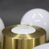 Pair of mid-century brass flush mount lights, 1970s