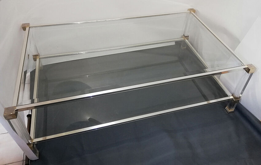 Pierre Vandel coffee table model Altu Glass and altuglas