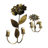 Brass sunflower sconces