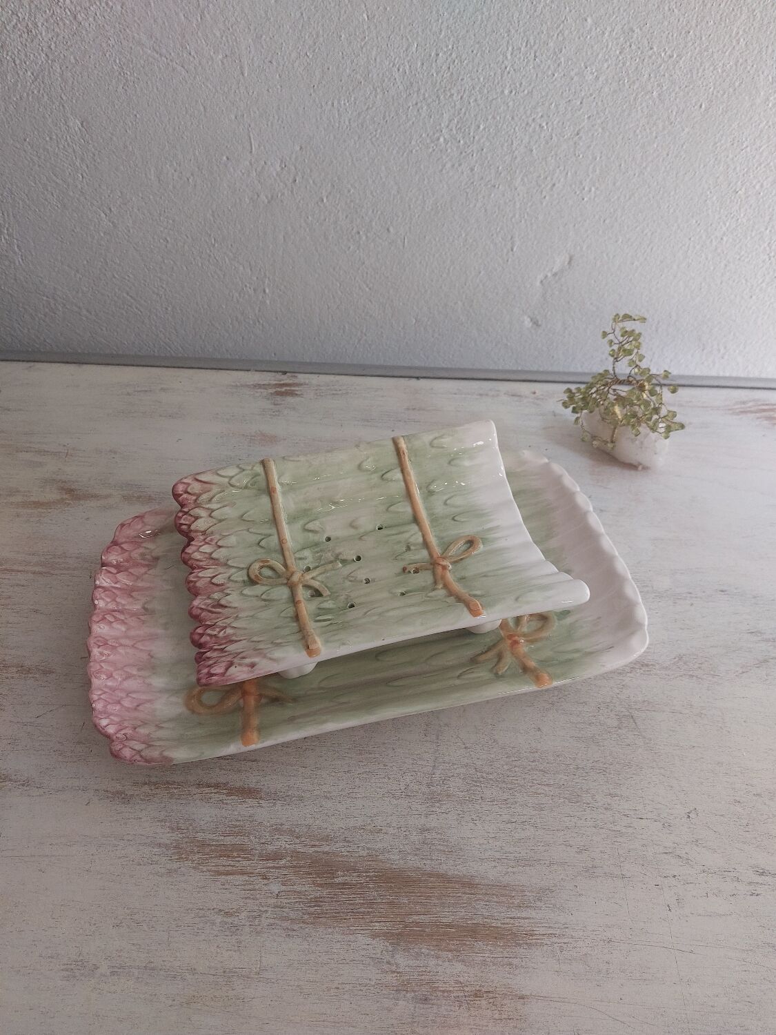 Flat asparagus set and slip drainer