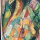Original Danish Oil on Canvas – “Abstract Composition” – Vintage & Framed
