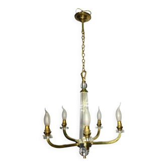 Art Deco chandelier attributed to Jacques Adnet, 1950s/60s.