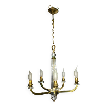 Art Deco chandelier attributed to Jacques Adnet, 1950s/60s.
