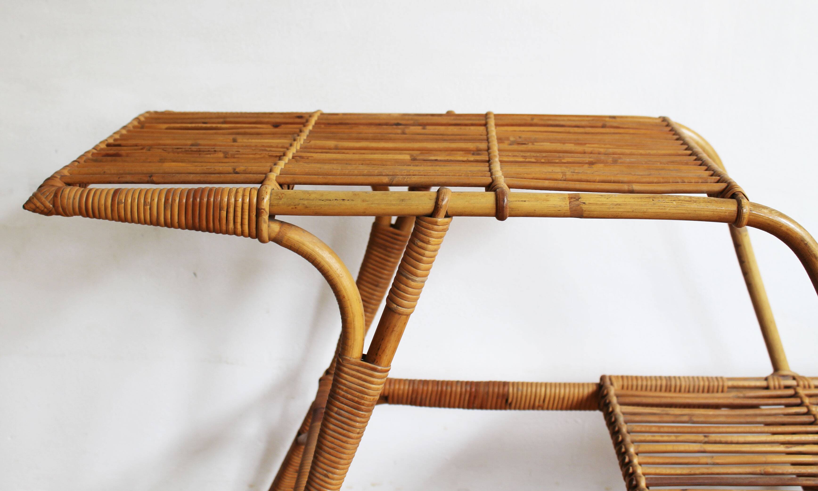 1950's Rattan Flower Stand