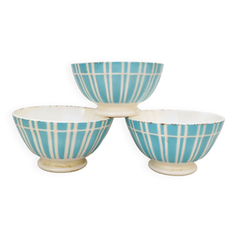 Series of earthenware bowls Digoin geometric decoration