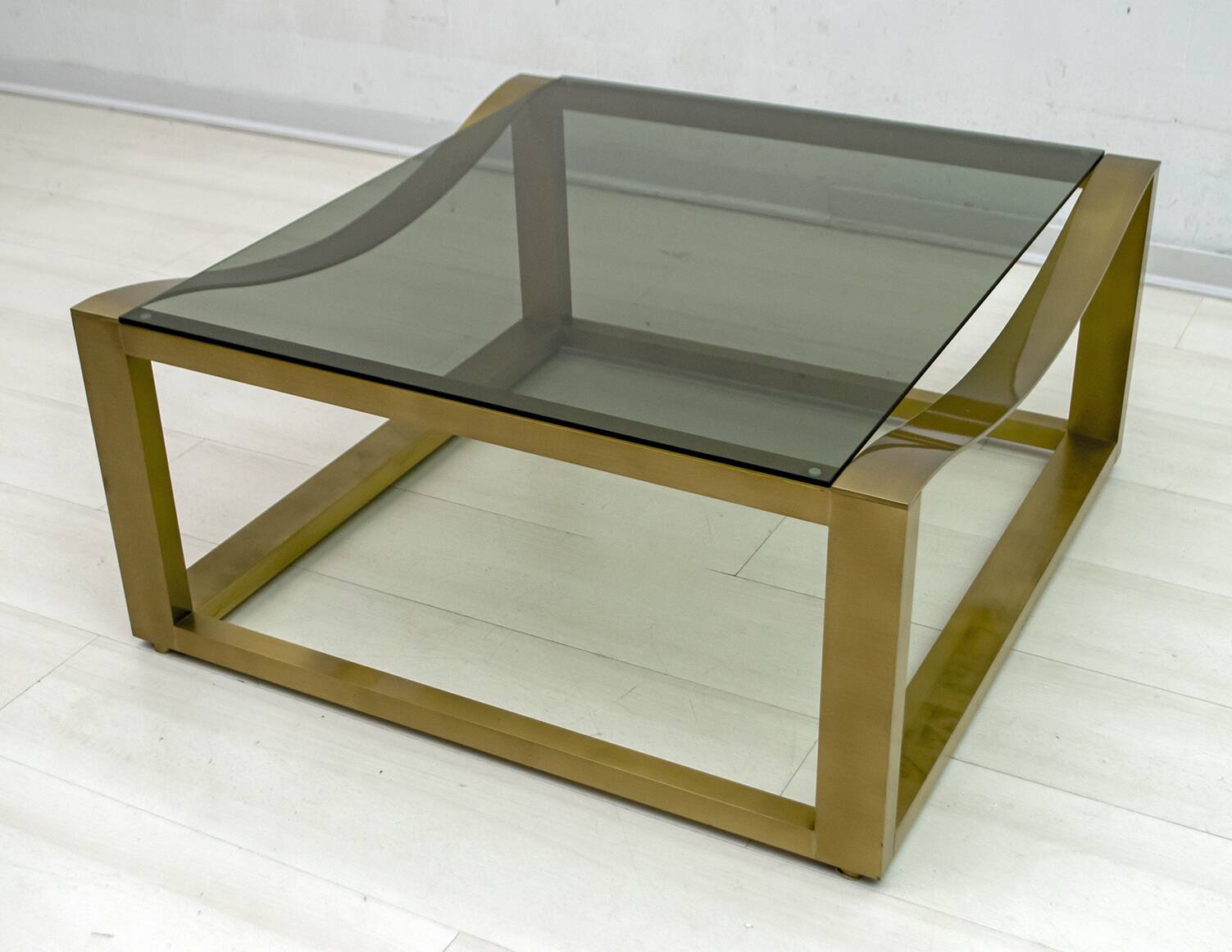 Luciano Frigerio Mid-Century Modern Italian Design Brass Coffee Table, 1970