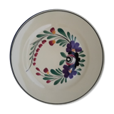 Plate on pedestal in sarreguemines model Rocroi diam 22.5 cm