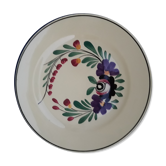 Plate on pedestal in sarreguemines model Rocroi diam 22.5 cm