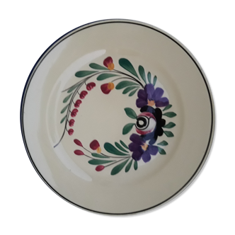 Plate on pedestal in sarreguemines model Rocroi diam 22.5 cm