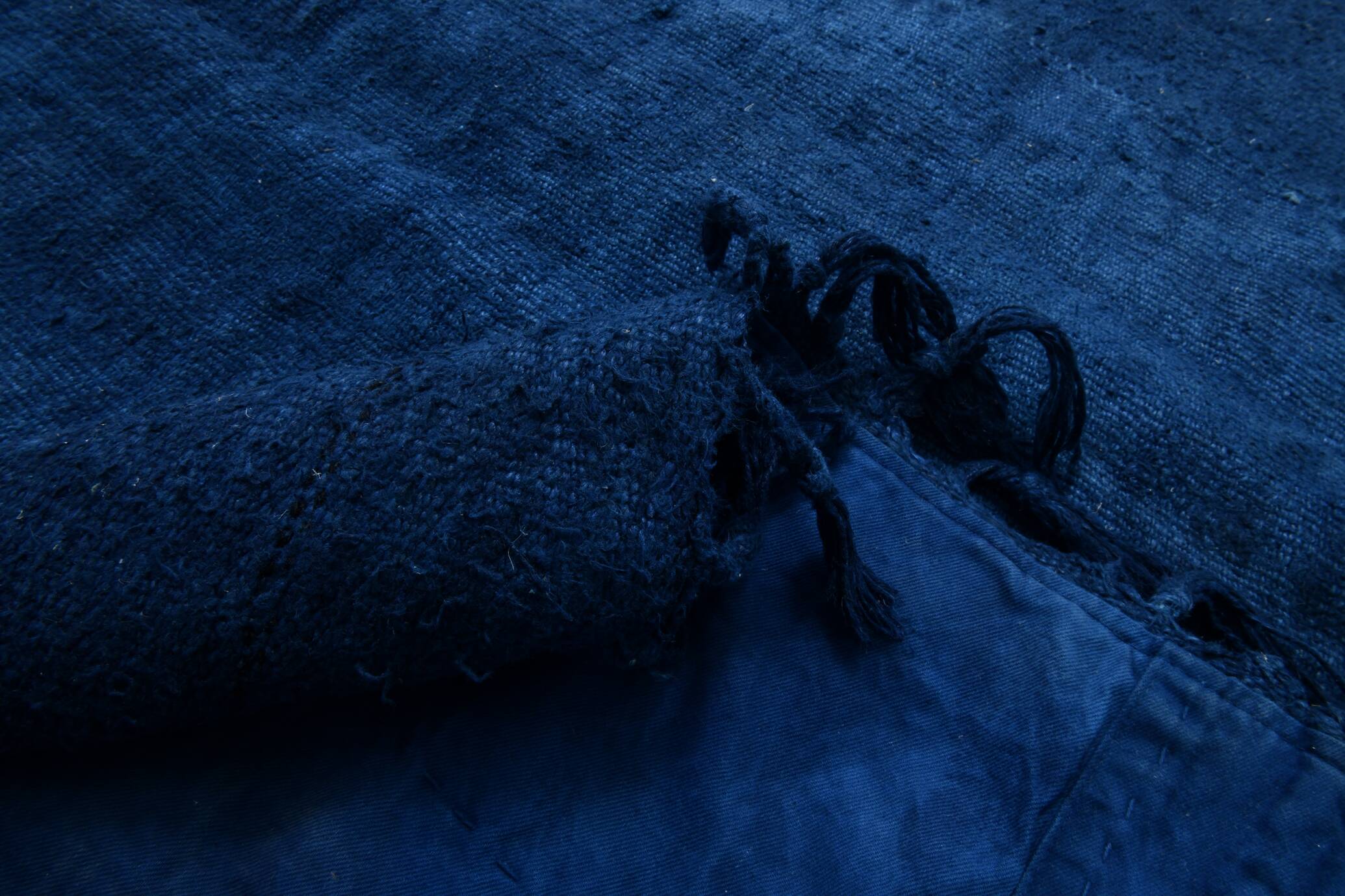 Contemporary Navy Blue Turkish Vintage Kilim Rug, 188x287Cm