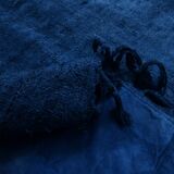 Contemporary Navy Blue Turkish Vintage Kilim Rug, 188x287Cm