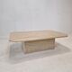 Table basse italienne en travertin, années 1980