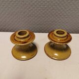A set of ceramic candlesticks by L.Hjort Denmark 1970s.