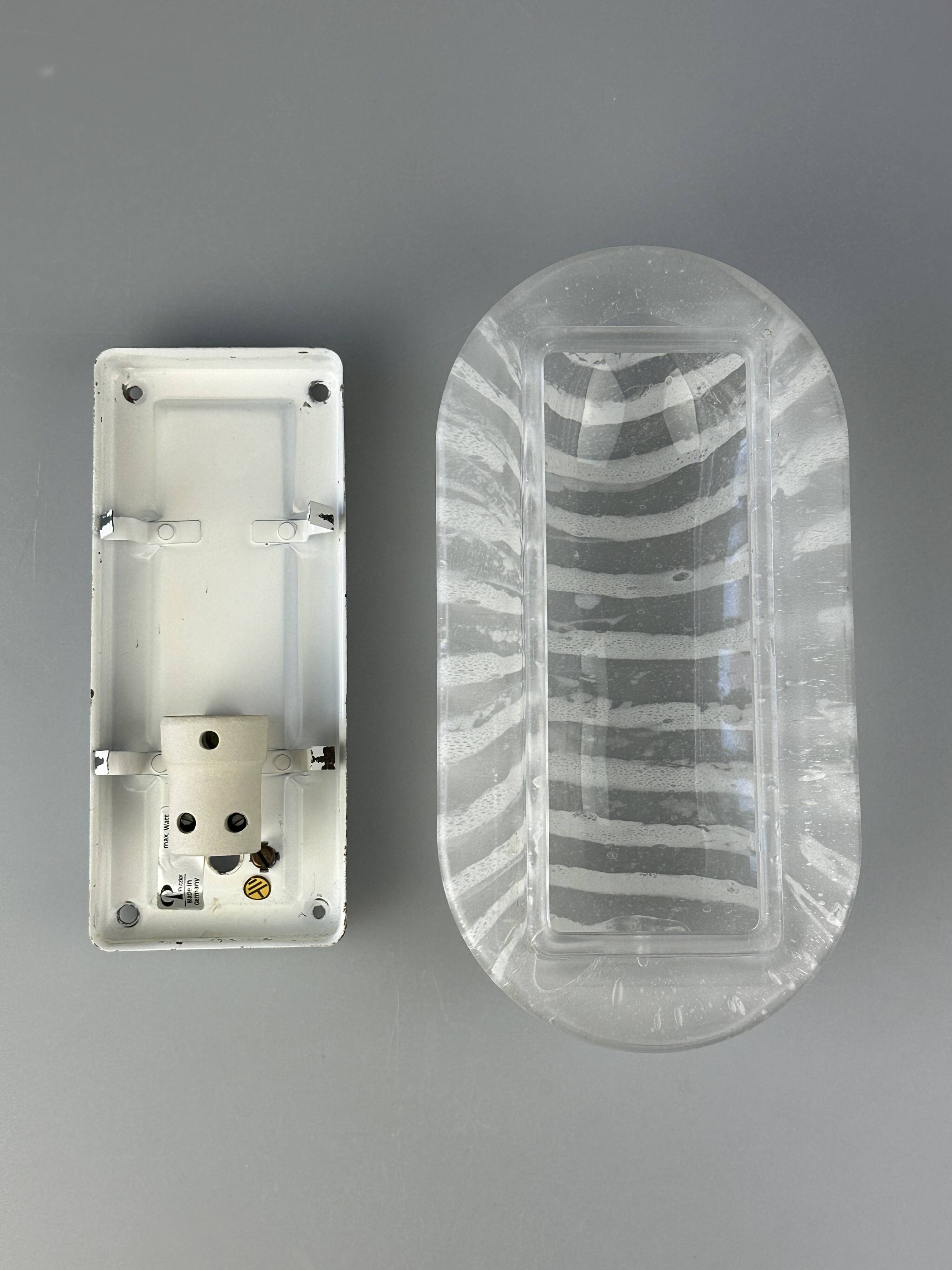 1960s/70s Wall Lamp Peill & Putzler Germany Glass & Metal Space Age Design