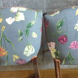 Paire de chaises de chambre anciennes assise tissu