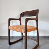 Series of 4 armchairs Baumann model flat called "sled"