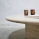 Table basse vintage en travertin