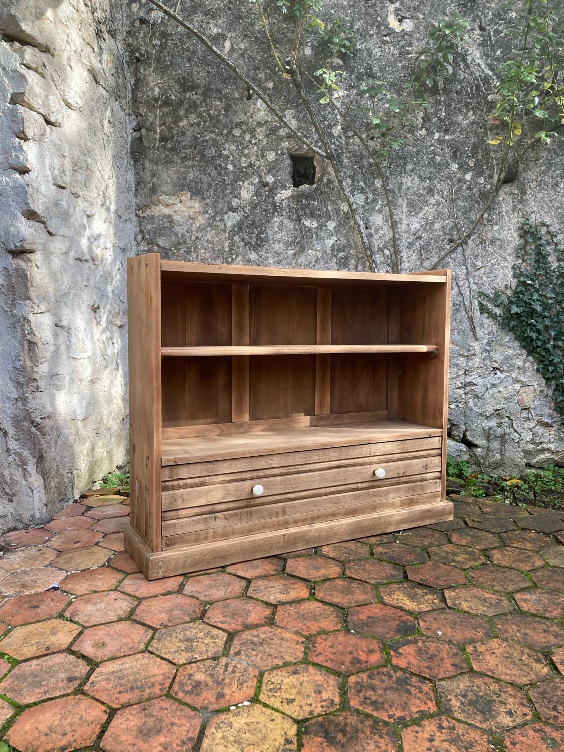 Antique furniture - solid oak shelf
