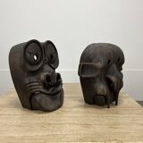 Pair of Asian theater masks