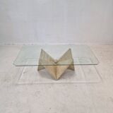 Table Basse Italienne en Travertin, 1980s