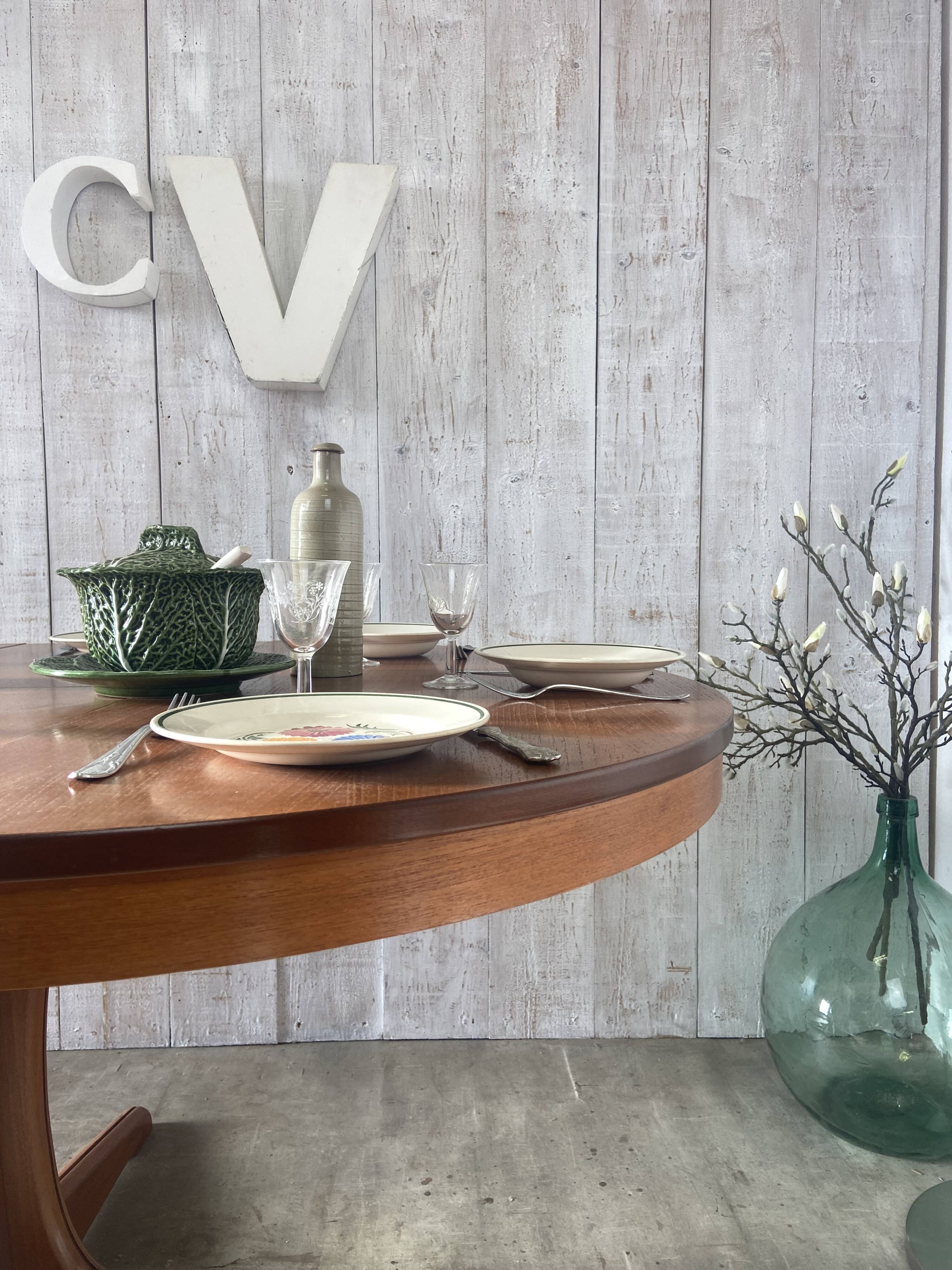 Table ronde extensible vintage