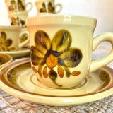 Vintage porcelain cups from Gien "Bamako"