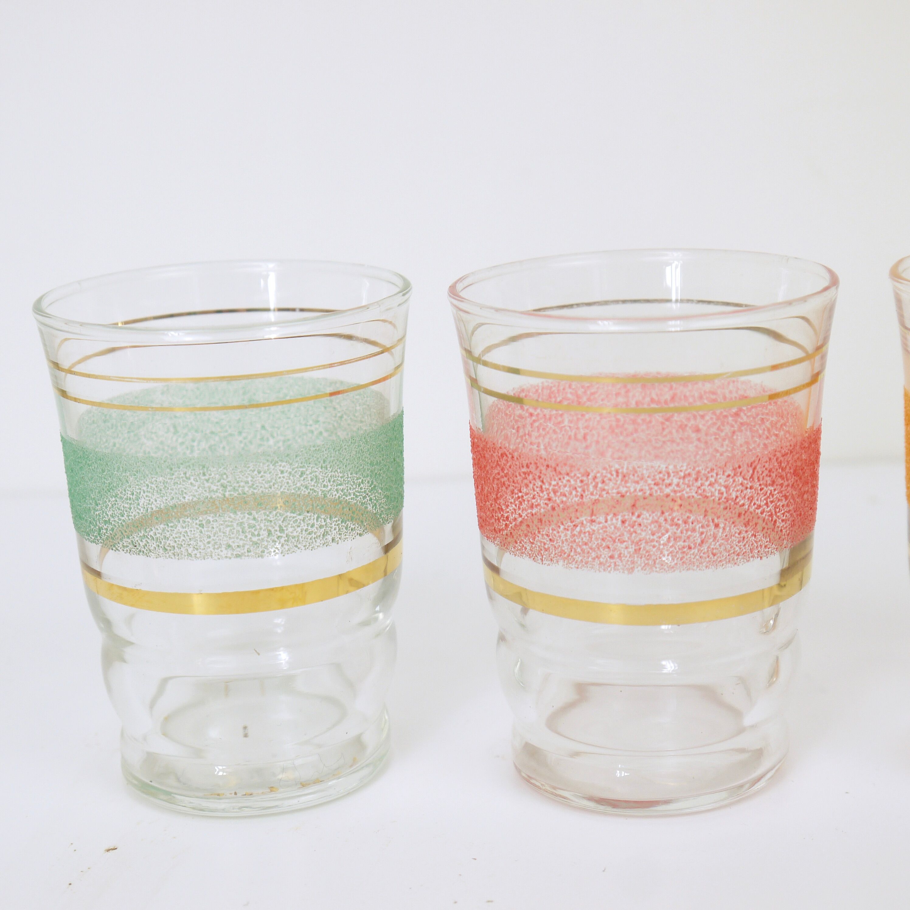 13 glasses with granite liqueurs