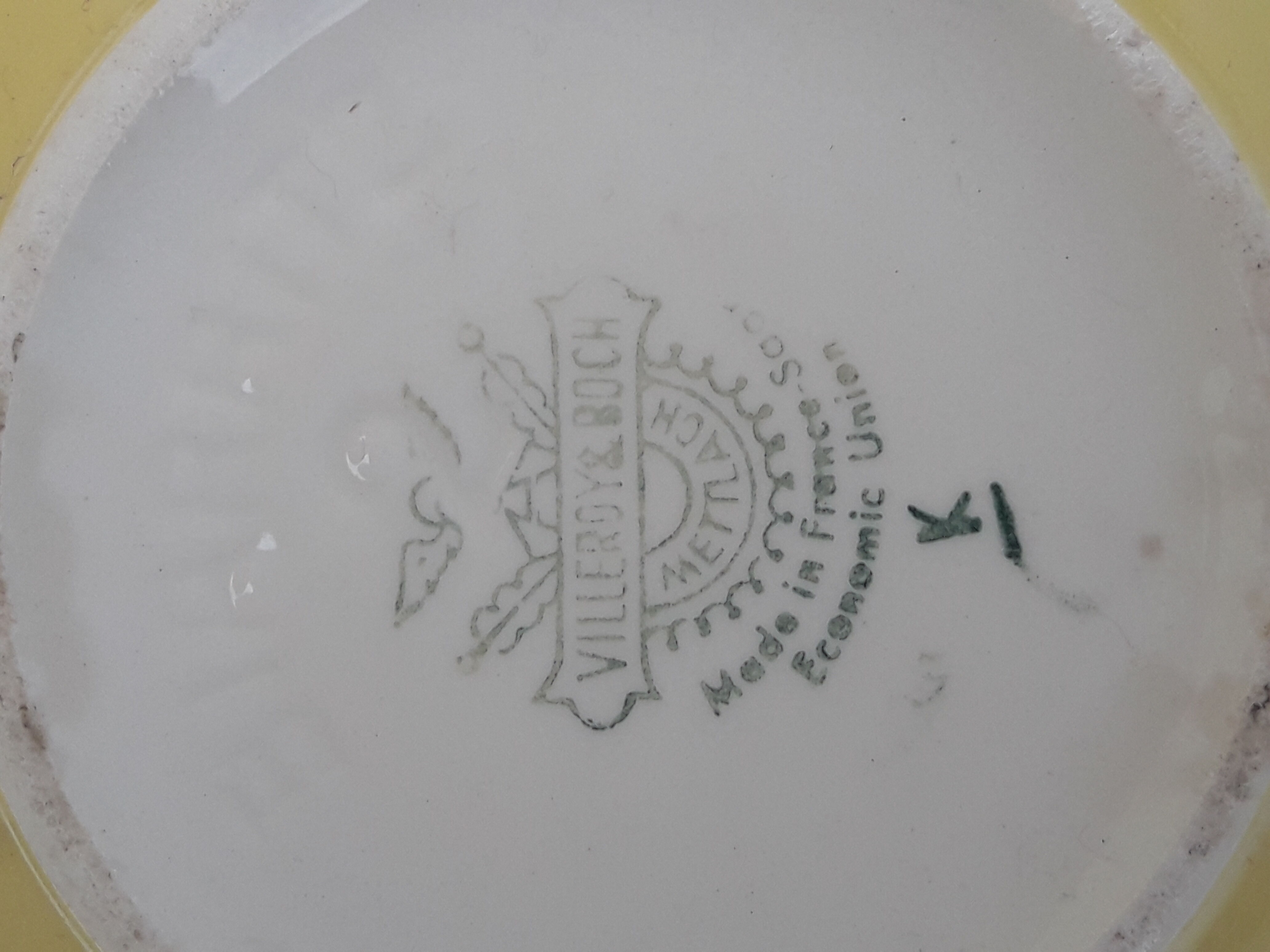 9 cups with saucers and a sugar maker Villeroy and Boch model Biarritz year 50