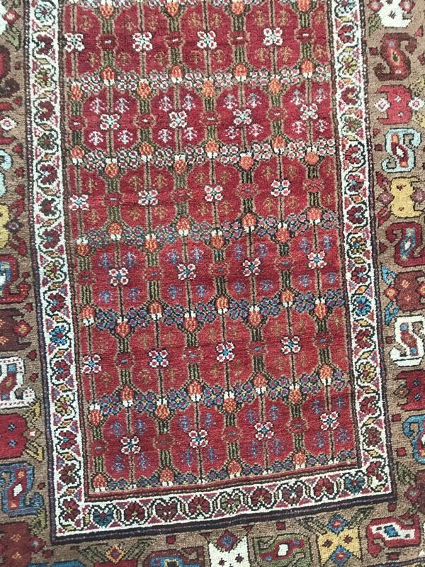 Old persian rug kurdish hallway  120 x 388 cm