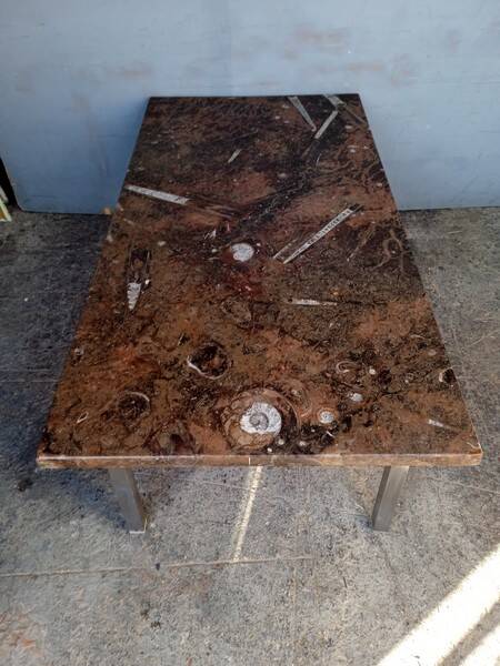 Fossil marble design coffee table 124cm