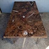 Fossil marble design coffee table 124cm