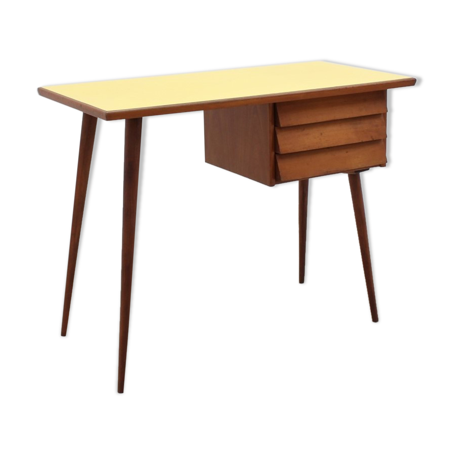 Mid century cherry wood desk with formica top
