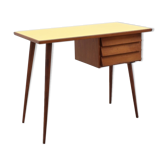 Bureau en bois de cerisier du milieu du siècle avec plateau en formica