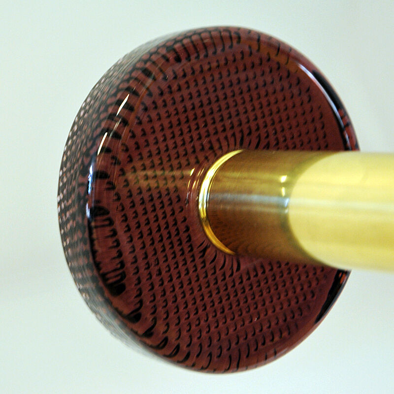 Swedish Candle holder with coloured glassdome by Östlings, Gnosjö 1960s