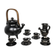 Jean Marais Tea Service, black ceramic 1980