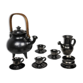 Jean Marais Tea Service, black ceramic 1980
