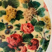 Vintage fiberglass tray 60's mtif floral roses