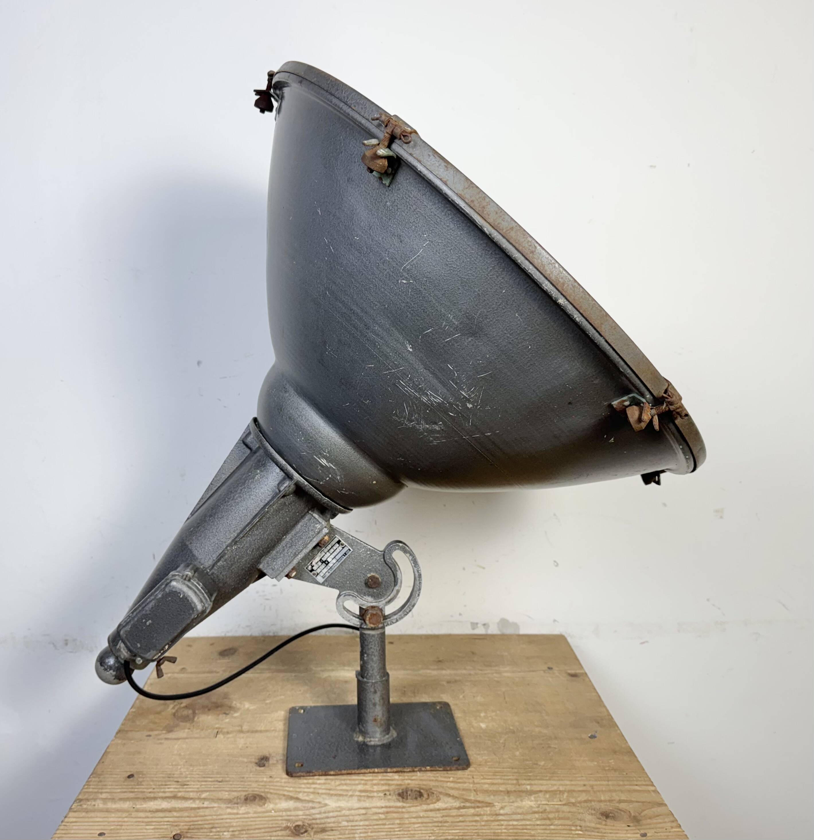 Large Vintage Industrial Aluminium Factory Wall Spotlight, 1970s