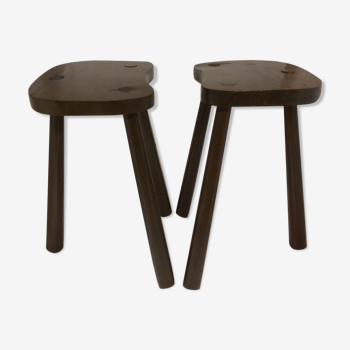 Pair of old farm stools