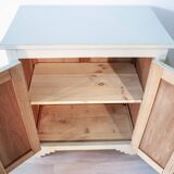 Grey clay Parisian buffet, patinated wood, 1950