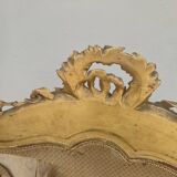 Écran de cheminée pare feux d'époque Louis XVI 18éme en bois dorée